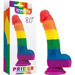 Фаллоимитатор LoveToy Prider Dildo 8" 20.5 см радужный