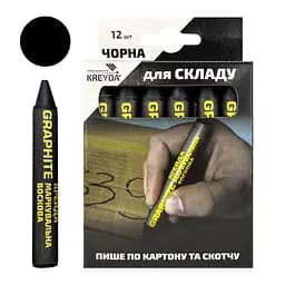 Маркер восковий для розмітки на складі, чорний, 12шт.