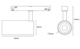 Світильник магнітний трековий Kloodi KDMG-SPOT45 12W 4K BK - мініатюра 2