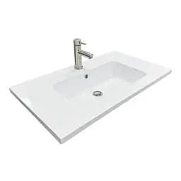Раковина накладна Adamant FLATE 80, прямокутна, з сифоном Click-Clack + змішувач (4824296207801) - мініатюра 2