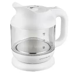 Дисковый стеклянный электрочайник Grunhelm EKG-25010W 1,2л 1630Вт Белый