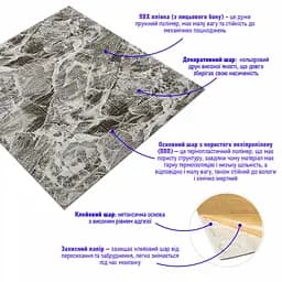 Декоративна 3D панель самоклейка 700х770х3мм Мармур чориний (061-3) SW-00000691 - мініатюра 2