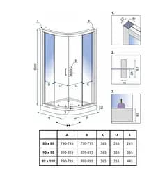 Душова кабіна Rea Look chrom 90x90 REA-K7905, Хром, Універсальна - мініатюра 6