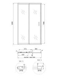 Душові двері в нішу Qtap Taurus CRM209-1.C6 90-100x200 см, скло Clear 6 мм, покриття CalcLess (TAUCRM2091C6) - мініатюра 8