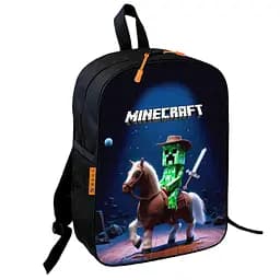 Рюкзак шкільний дитячий 36х27смМайнкрафт Кріпер на коні «Minecraft» з принтом для хлопчика (00618)