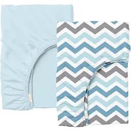 Набір простирадл на резинці Cosas LIGHT BLUE/ZIGZAG 140х200х20 см (Set_LightBlue_ZigBlueGrey_140x200_2)