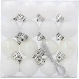 Комплект ялинкових кульок Chomik пластикові 3 см білі 16 шт. (GIF2938)