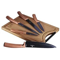 Набір ножів з обробною дошкою Berlinger Haus Metallic Line Rose Gold Edition (BH-2575)