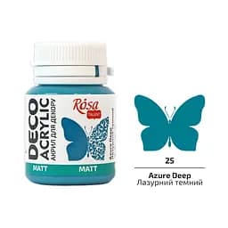 Акрил для декору Лазурний темний (25) матовий 20 мл Rosa Talent