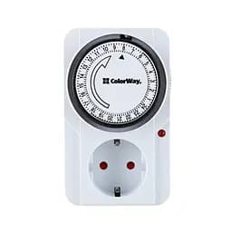Таймер-розетка ColorWay механічний 16A 3680 W (CW-STM01-24H)
