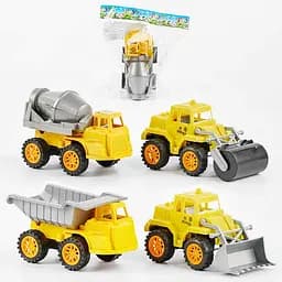 Стройтехника инерционная 8010-3, цена за 1 машинку, в пакете (6967064110226) Микс