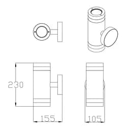 Вуличний світильник Goldlux 323996 Rino GU10 2x10W IP54 BK - мініатюра 6