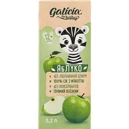Сок Galicia Baby яблочный с мякотью натуральный гомогенизированный стерилизованный 0.2 л