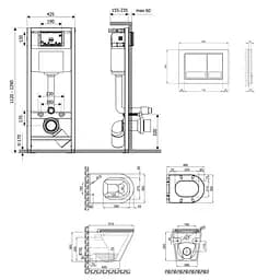 Набір Q-tap Nest 4 в 1 підвісний унітаз Scorpio Ultra Quiet 520x365x365 + комплект інсталяції QT1433053EUQW45162 - мініатюра 8