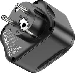 Мережевий зарядний пристрій Hoco NS3 Multifunctional socket (1C2A PD20W) Black - мініатюра 3