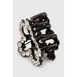 Заколка-краб 1-6,1-18 Цветок Черный (2000990451286А)