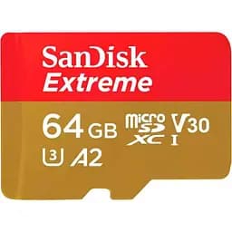 Карта памяти Sandisk 64GB microSDXC C10 UHS-I U3 R170/W80MB/s Extreme V30 (SDSQXAH-064G-GN6MN)
