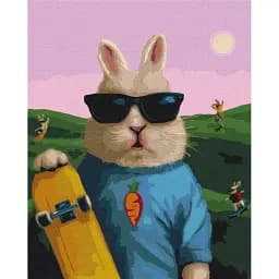 Картина по номерам Brushme Зайка-скейтер ©Lucia Heffernan 40x50 см