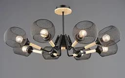 Люстра N6620/8 Черный + Дерево