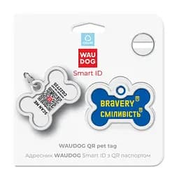 Адресник для собак і котів Waudog Smart ID з QR паспортом, Сміливість, L, 40х28 мм - мініатюра 5
