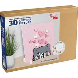 Набор картина 3D Rosa Talent Котенок МДФ грунтованный 18х18 см