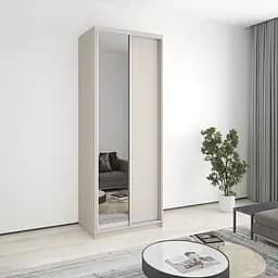 Шкаф-купе двухдверный MebelStar Стандарт AL ДСП/Зеркало 90x60x240 см Кашемир (MBS-3752)