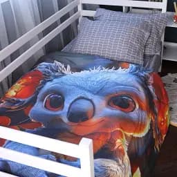 Пододеяльник MirSon Ranforce Elite Kids Time 17-0713 Fluffy Koala 143х210 см серый/синий (2200010620474)