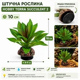 Штучна рослина Hobby Terra Succulent 2 10 см (37731) для тераріуму, акватераріуму та палюдаріуму - мініатюра 2