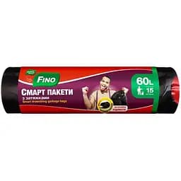 Пакети для сміття Fino Смарт з затяжками 60 л 15 шт.