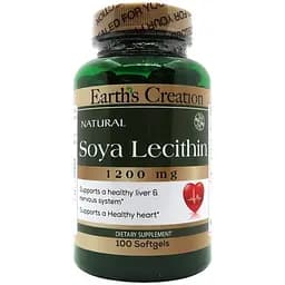 Натуральна добавка Earth‘s Creation Soya Lecithin 1200 mg 100 капсул