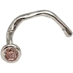 Серебряная серьга-пирсинг в нос. 1024.8С Розовый