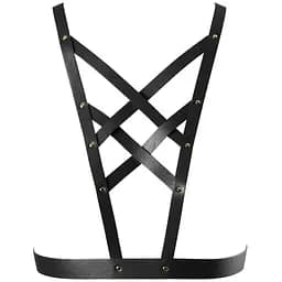 Портупея из экокожи Bijoux Indiscrets Maze – Cross Cleavage Harness Black