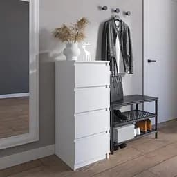 Комод Vays R-17, на 4 ящика без ручек, узкий, ЛДСП 40×40×98 см - для прихожей, спальни, коридора