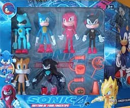 Набір іграшок фігурок Супер Сонік Sonic 4, 6 шт у коробці