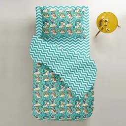 Простирадло Cosas полуторне 155х240 mint zigzag, м'ята (ZigMint_155s) - мініатюра 3