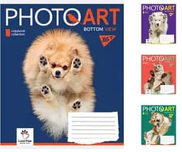 Зошити учнівські 36 аркушів лінія. YES Photoart 15 шт. в упаковці