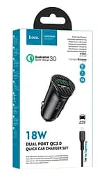 Автомобільний зарядний пристрій Hoco Z39 Farsighted 18W 3.4A + Lightning Black [71982] - мініатюра 5