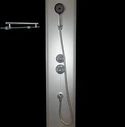 Душовий бокс без гідромасажу Mixxus Strong SB02-90x90x215-GR Satin з низьким піддоном MI6887, Хром матовый, тонований, хром матовий - мініатюра 4
