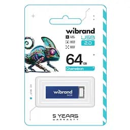 USB флеш накопичувач Wibrand 64GB Chameleon Blue USB 2.0 (WI2.0/CH64U6U) - мініатюра 2