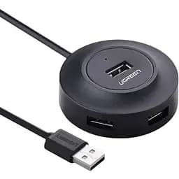 Usb-хаб (концентратор / разветвитель) Ugreen CR106 Usb 2.0 Hub 4 порта 1m черный (20277)