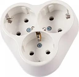 Тройник с заземлением "сердце" белый16А (18169) ТМ LUMANO