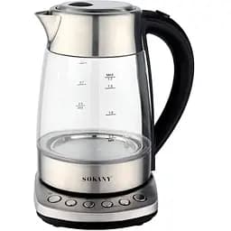 Электрочайник SK-09003 стеклянный дисковый с регулировкой температуры 1.7 л 2200 Вт