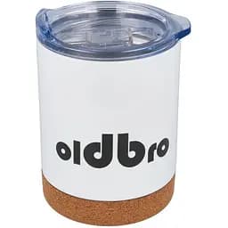 Кавовий кухоль OldBro для старого друга з корковим дном 360 мл WhiteClassic із нержавіючої сталі з подвійними стінками