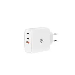 Зарядное устройство 2E USB-C Wall Charger GaN 65W, white (2E-WC3USB65W-W)