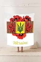 Плед плюшевий патріотичний 3D Макове серце України 160х200 см - мініатюра 2