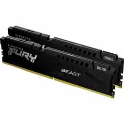 Пам'ять 16Gb x 2 (32Gb Kit) DDR5, 5600 MHz, Kingston Fury Beast, Black, 36-38-38, 1.25V, з радіатором (KF556C36BBEK2-32)