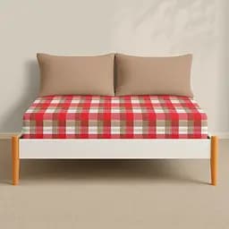 Простирадло Cosas на резинці фланель 80х160 berry tartan, червоний (Flannel_BerryTartan_80x160x20) - мініатюра 3