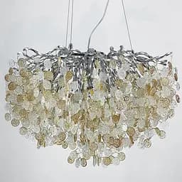 Люстра в хромовом корпусе с пластинами из комбинированного стекла Line.F MD 9046 CH