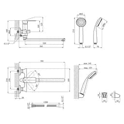 Змішувач для ванної Kroner KRM Main - C070 CV018620 Хром - мініатюра 2