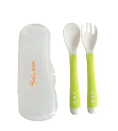 Набір Baby Team, вилочка та ложечка в футлярі, зелений (6105_зеленый)